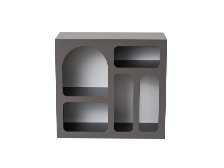 Aparador de madera "Lessa" - 80 x 37 x 74 cm - Gris antracita