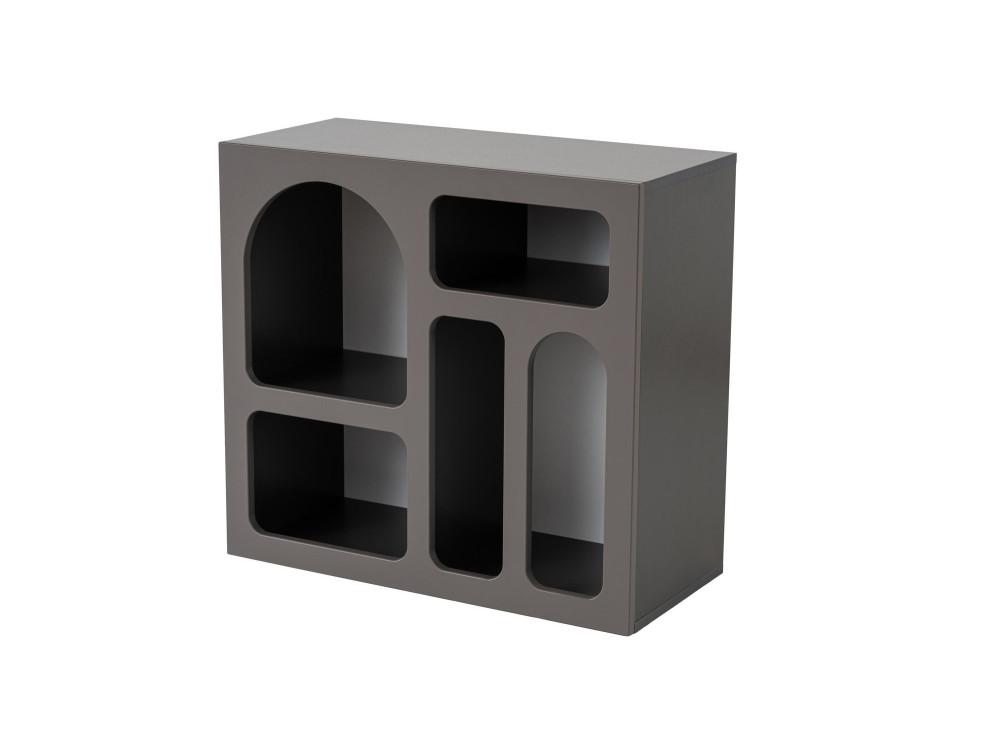 Aparador de madera "Lessa" - 80 x 37 x 74 cm - Gris antracita