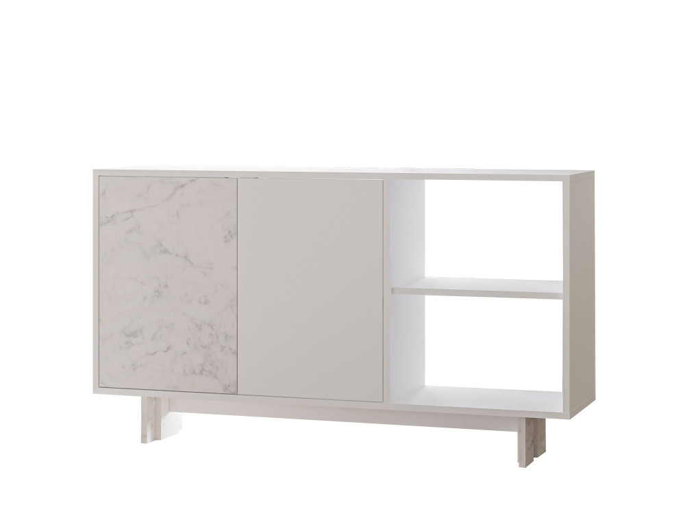 Aparador de madera "Ravello" - 140 x 35 x 80 cm - Blanco