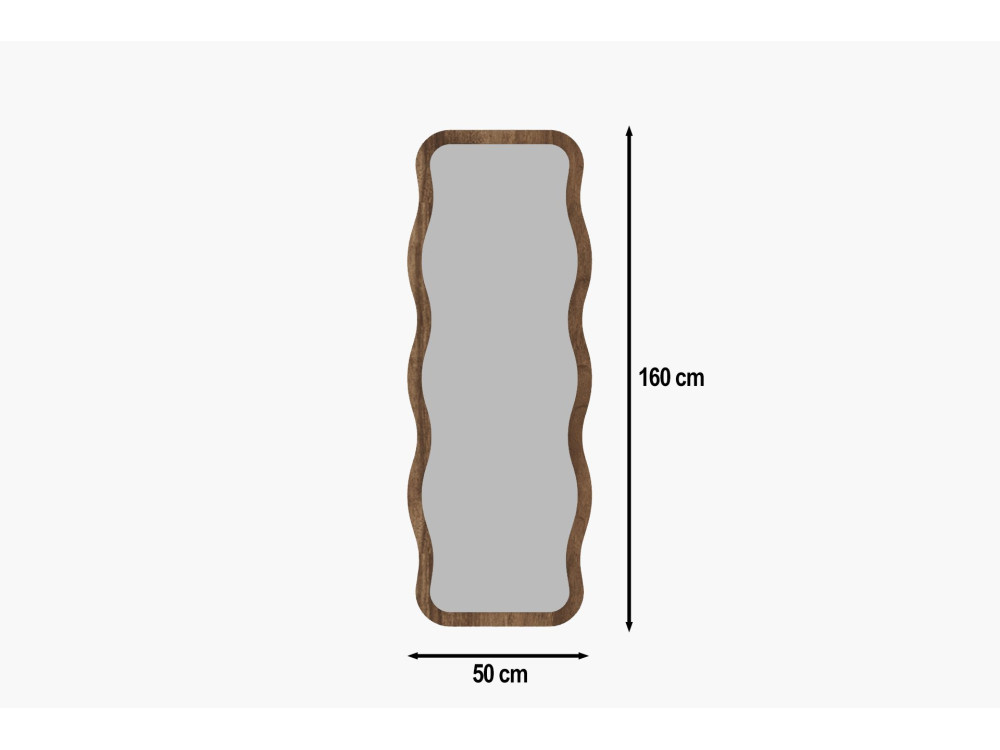 Espejo de madera "Aror" - 50 x 160 cm - Marrón