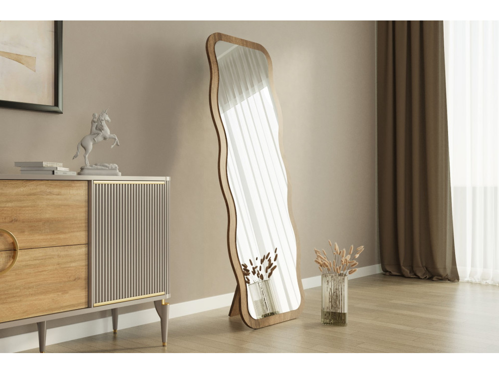 Espejo de madera "Aror" - 50 x 160 cm - Marrón