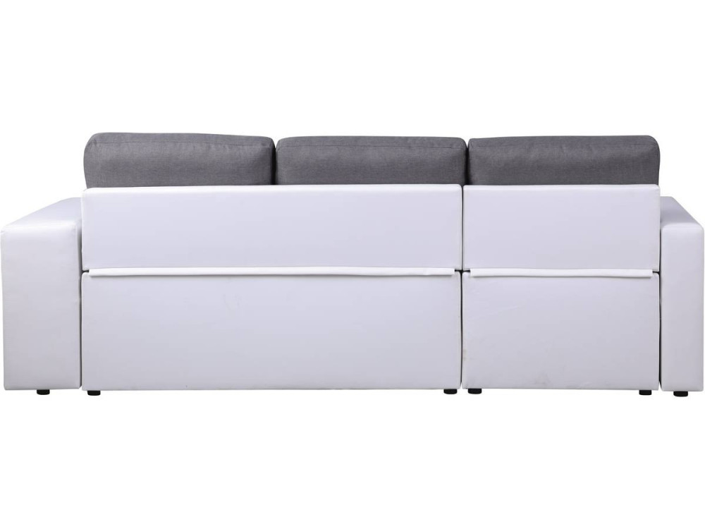 Sofá esquinero convertible/reversible "Axel" - Blanco/Gris