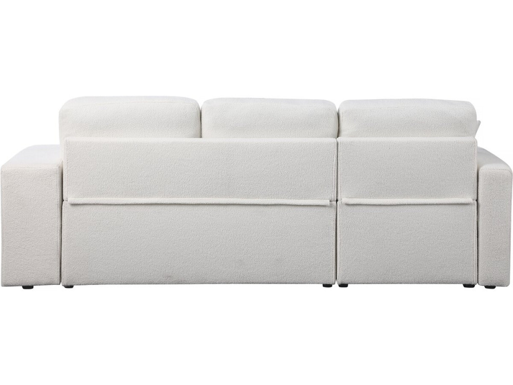 Sofá rinconera tela bouclette convertible/reversible "Axel"  - 3 plazas - Blanco
