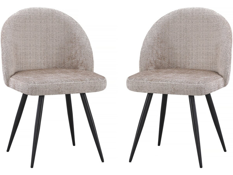 Juego de 2 sillas tapizadas "Samuel" - 53 x 51 x 82 cm - Beige