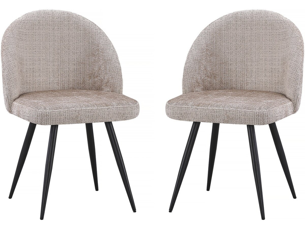 Juego de 2 sillas tapizadas "Samuel" - 53 x 51 x 82 cm - Beige