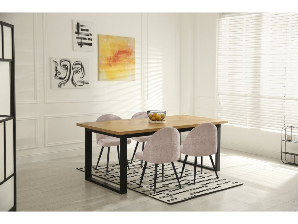 Juego de 2 sillas tapizadas "Samuel" - 53 x 51 x 82 cm - Beige