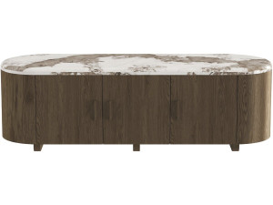 Mueble para la tele con encimera de cerámica Pandora «Azya» - 160 x 45 x 45 cm - Marrón