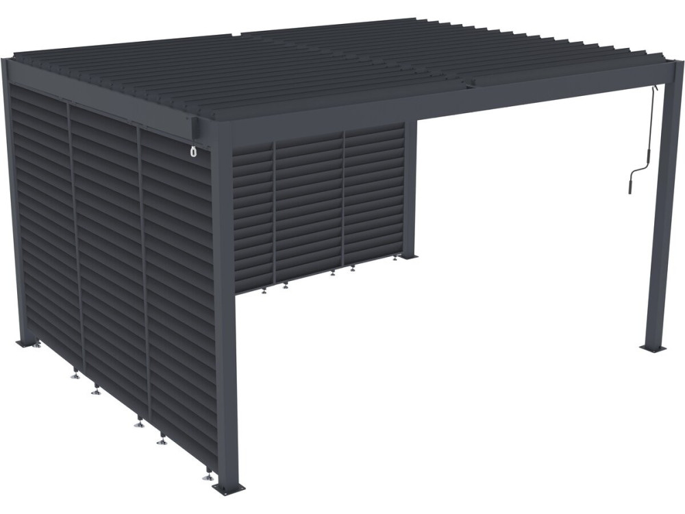 Pérgola bioclimática con 7 lamas de aluminio «Windsor» - 3 x 4 m - Gris