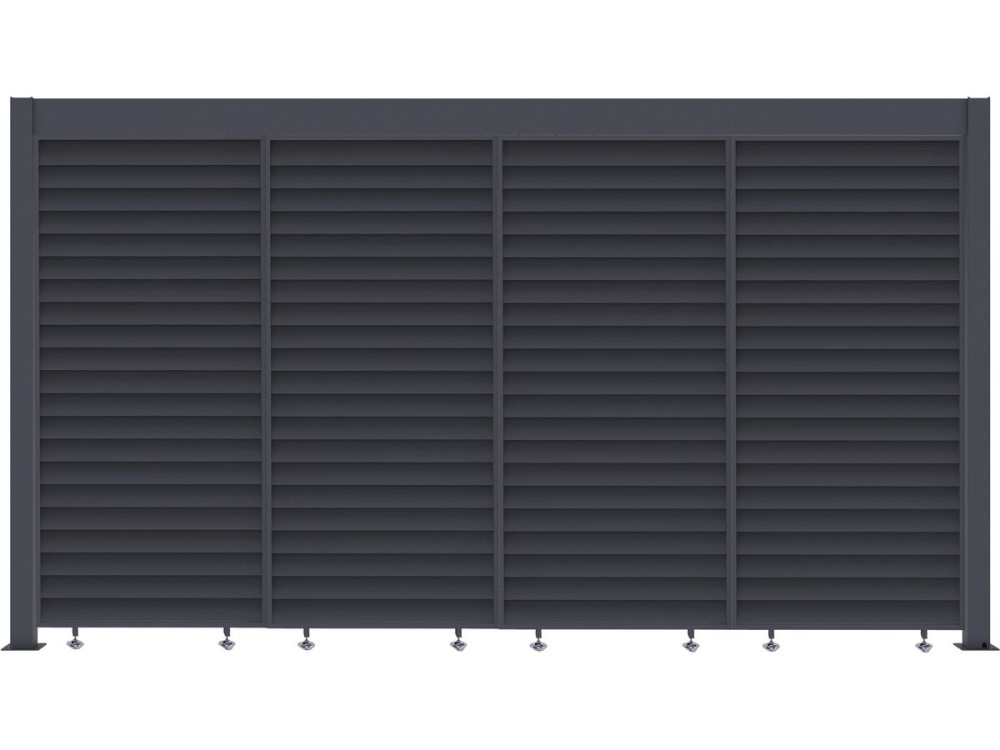 Pérgola bioclimática con 7 lamas de aluminio «Windsor» - 3 x 4 m - Gris