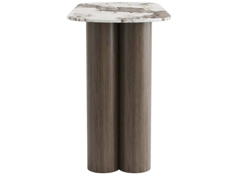 Mesa auxiliar con tablero de cerámica «Zora» - 140 cm - Marrón