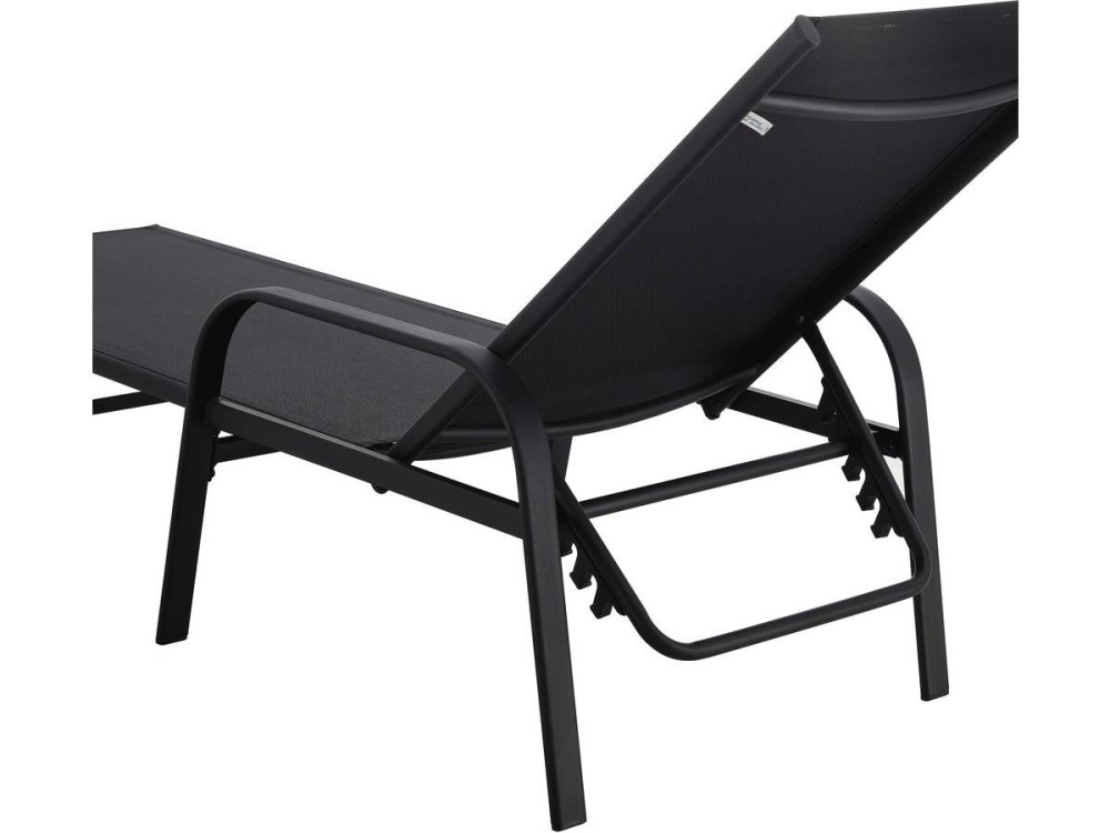 Juego de 2 tumbona de acero "Farniente" - Negra