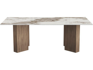 Mesa de centro de madera con tablero de cerámica «Elma» - 120 x 60 x 40 cm - Marrón