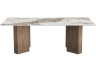 Mesa de centro de madera con tablero de cerámica «Elma» - 120 x 60 x 40 cm - Marrón