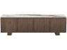 Mueble para la televisión de madera con superficie de cerámica «Elma» - 160 x 45 x 45 cm - Marrón