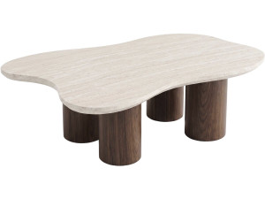 Mesa de centro de madera de diseño «Lya» - 120 cm - Marrón