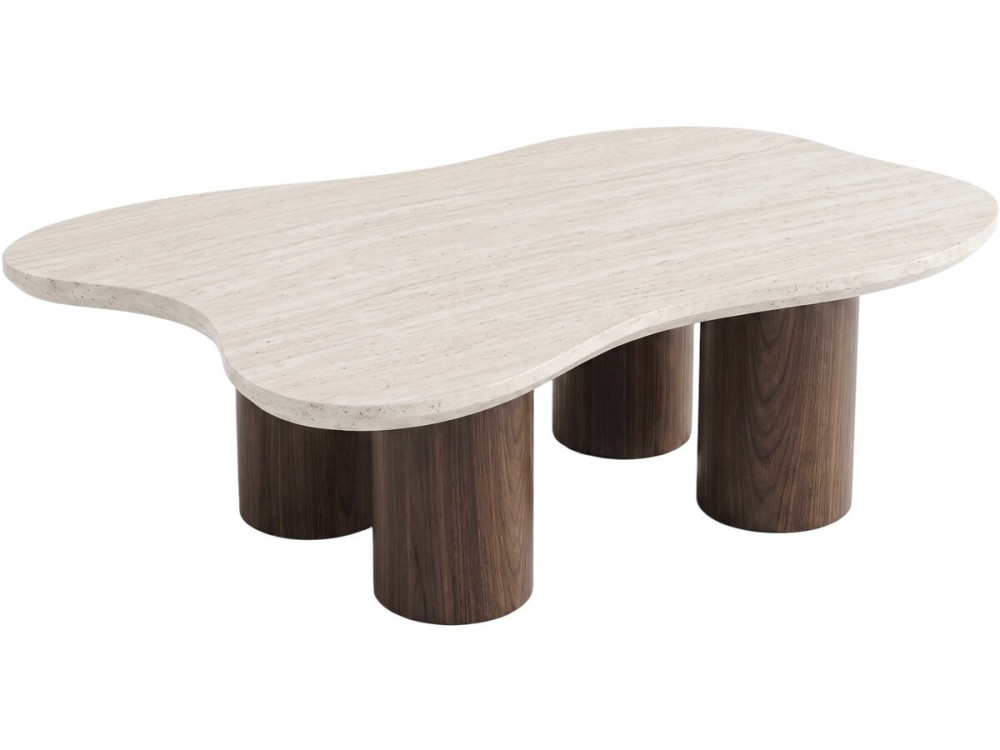 Mesa de centro de madera de diseño «Lya» - 120 cm - Marrón