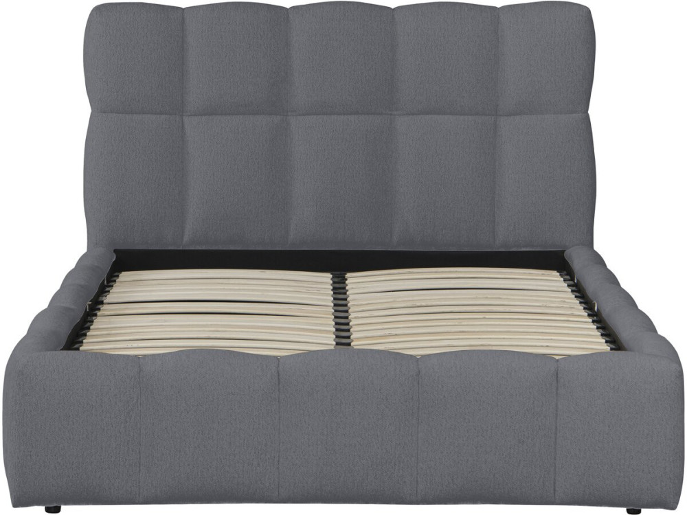 Cama con almacenaje "Davos" - Blanca Couleur Gris Taille 140 x 190 cm