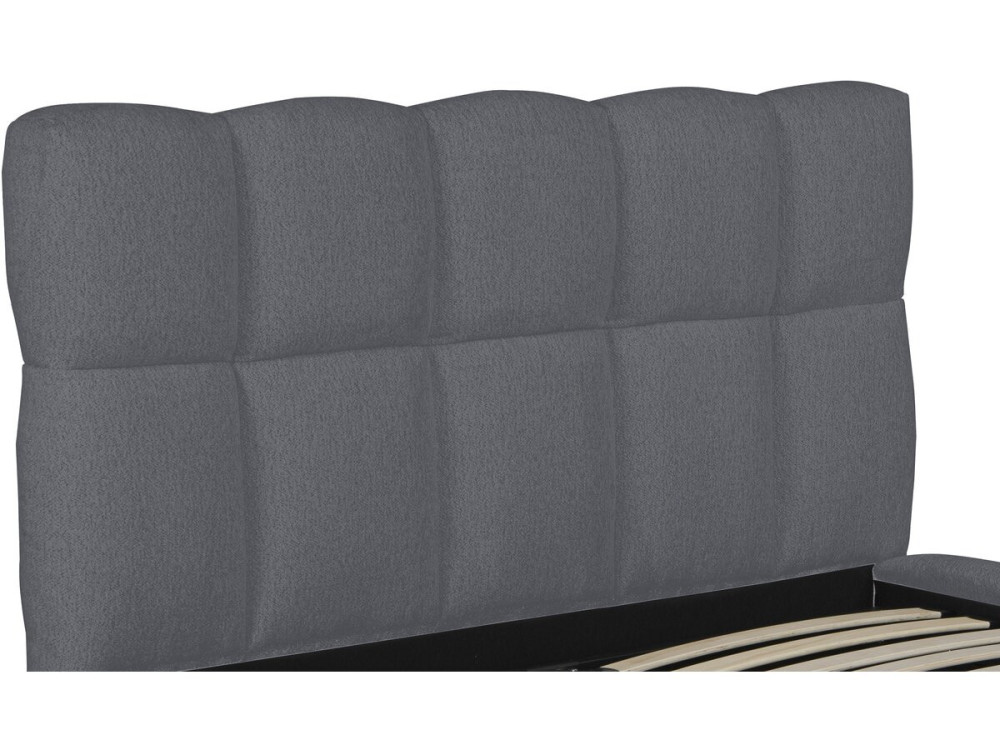 Cama con almacenaje "Davos" - Blanca Couleur Gris Taille 160 x 200 cm