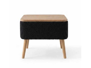 Mesita de noche de madera «Nivo» - 45 x 30 x 45 cm - Negro