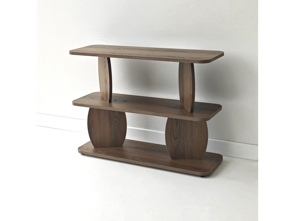 Mesita auxiliar de madera «Armonia» - 90 x 30 x 70 cm - Marrón