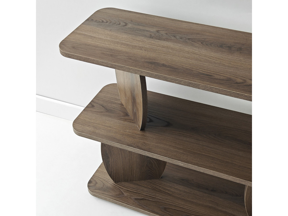 Mesita auxiliar de madera «Armonia» - 90 x 30 x 70 cm - Marrón
