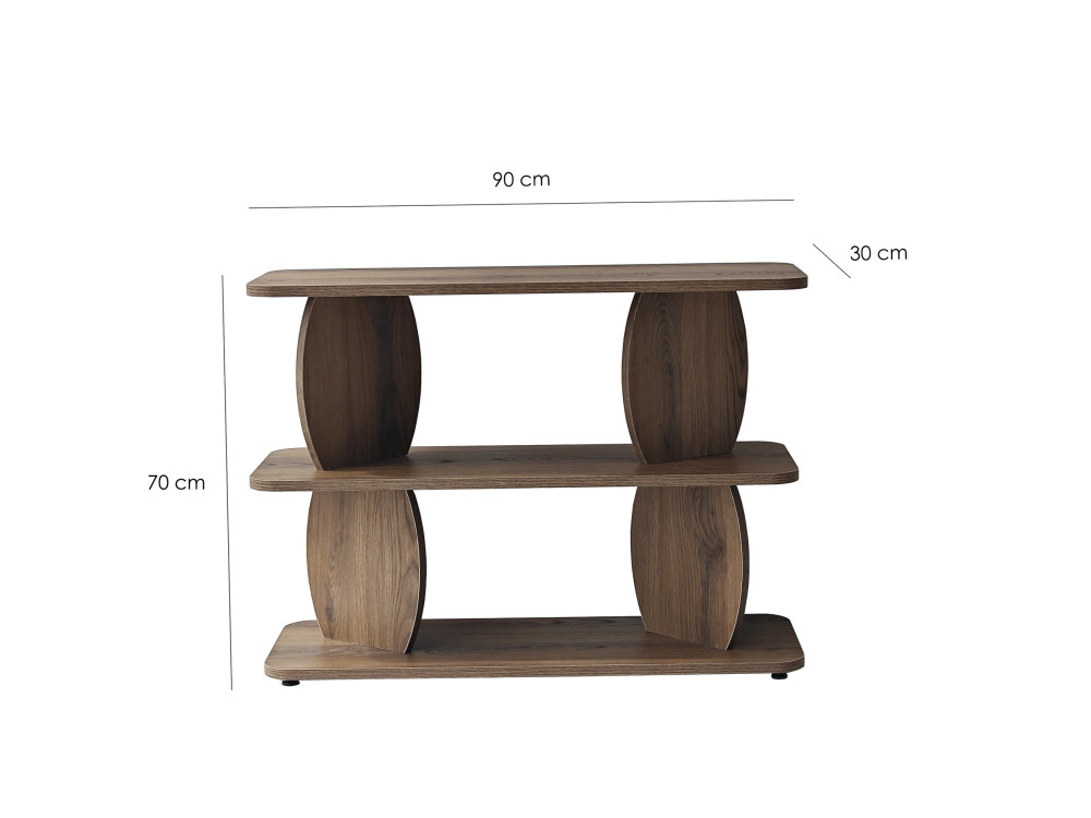 Mesita auxiliar de madera «Armonia» - 90 x 30 x 70 cm - Marrón