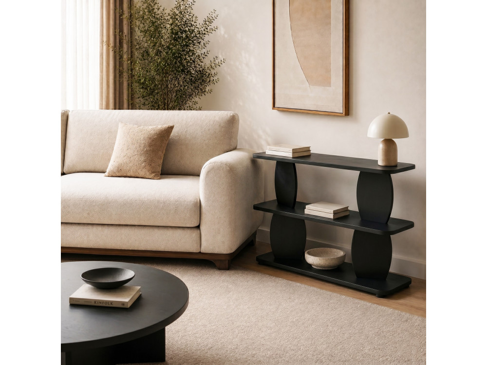Mesita auxiliar de madera «Armonia» - 90 x 30 x 70 cm - Negro