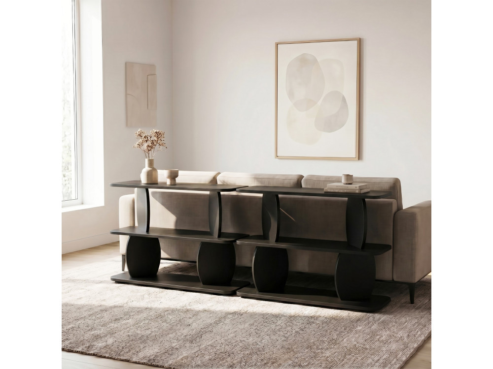 Mesita auxiliar de madera «Armonia» - 90 x 30 x 70 cm - Negro