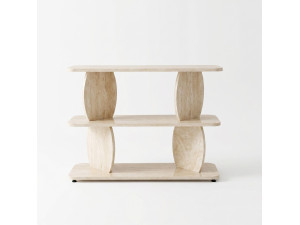 Mesita auxiliar de madera «Armonia» - 90 x 30 x 70 cm - Travertino