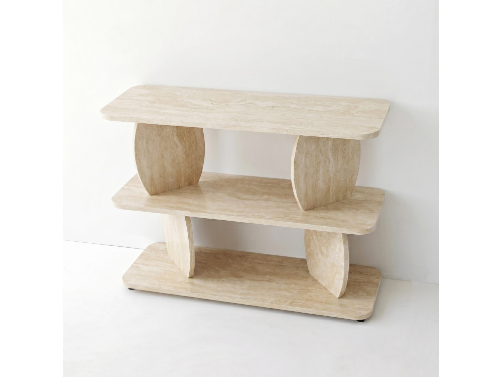Mesita auxiliar de madera «Armonia» - 90 x 30 x 70 cm - Travertino