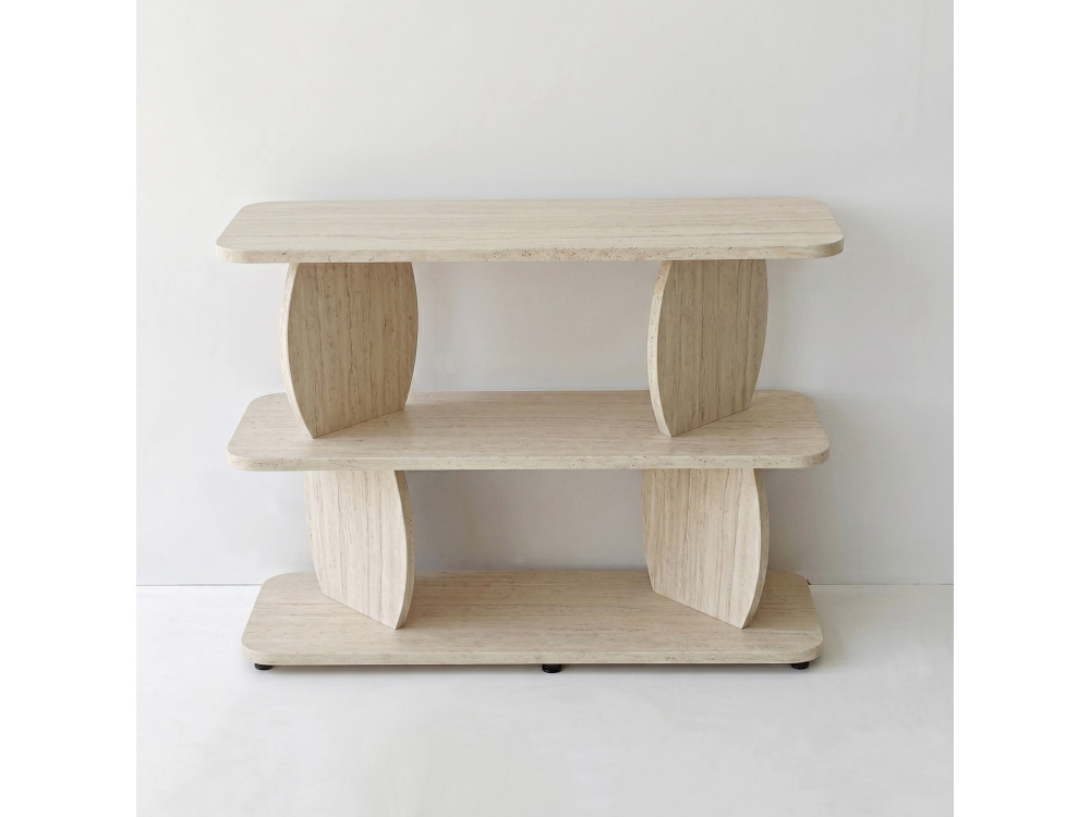 Mesita auxiliar de madera «Armonia» - 90 x 30 x 70 cm - Travertino