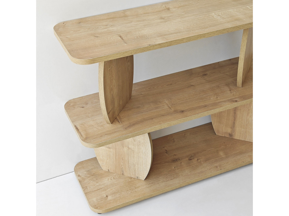 Mesita auxiliar de madera «Armonia» - 90 x 30 x 70 cm - Roble Saphir