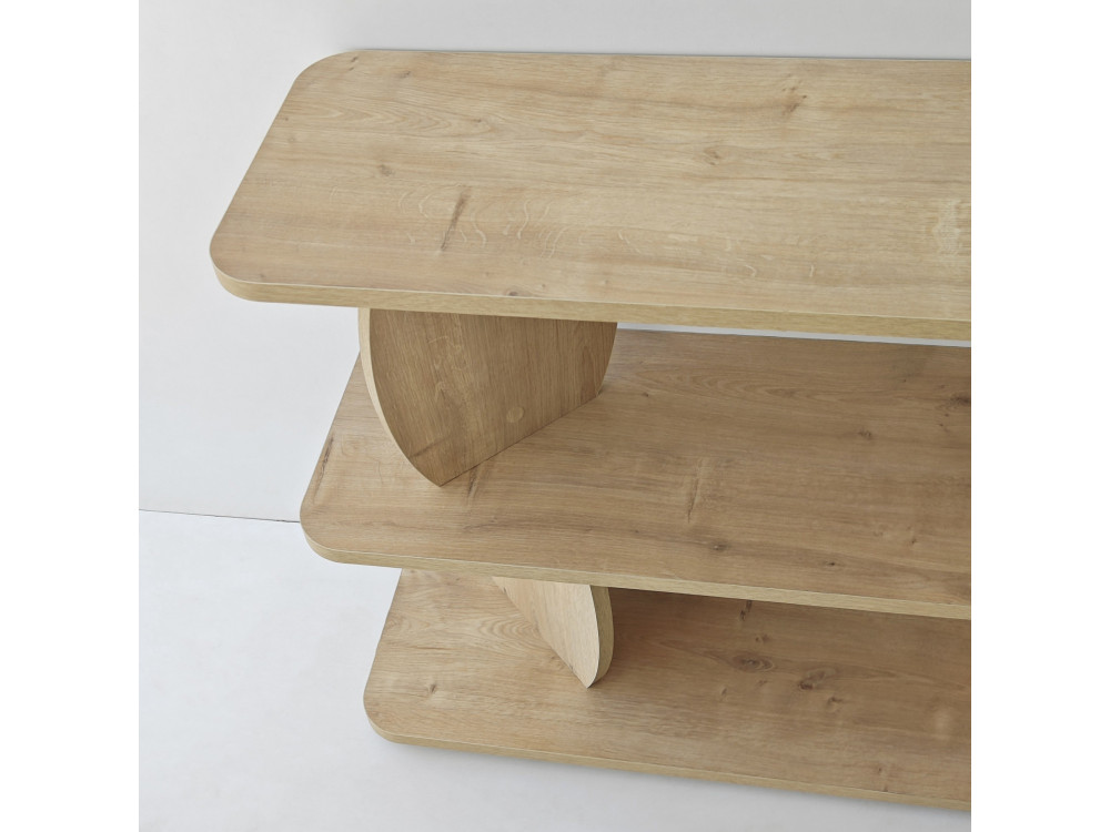 Mesita auxiliar de madera «Armonia» - 90 x 30 x 70 cm - Roble Saphir
