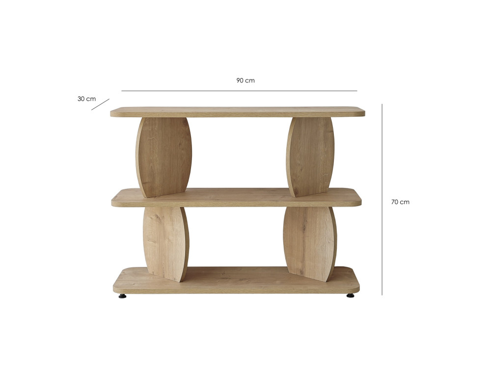 Mesita auxiliar de madera «Armonia» - 90 x 30 x 70 cm - Roble Saphir