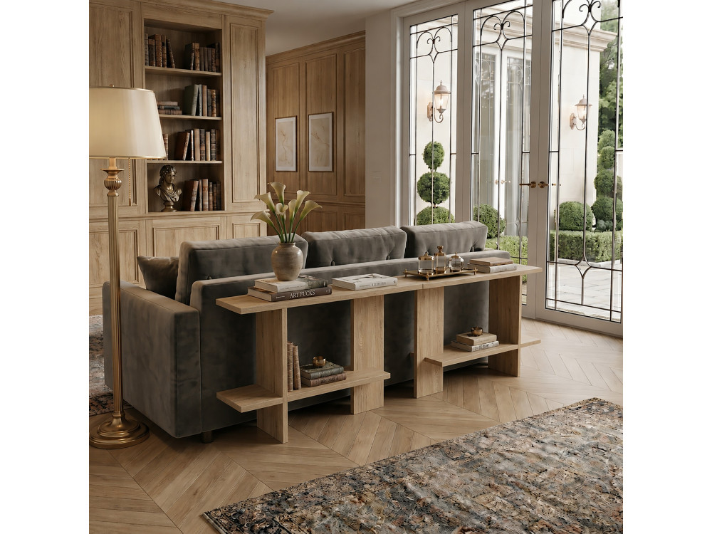 Mesita auxiliar de madera «Essenziale» - 80 x 30 x 55 cm - Roble Saphir