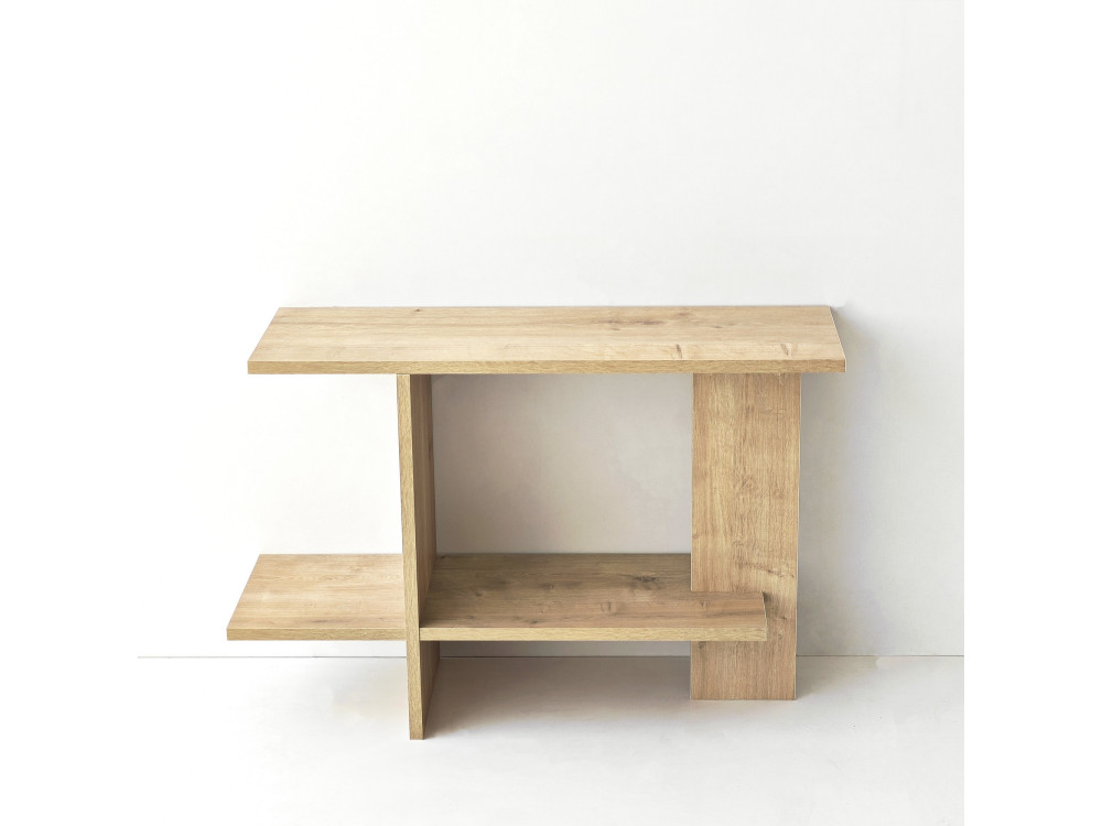 Mesita auxiliar de madera «Essenziale» - 80 x 30 x 55 cm - Roble Saphir