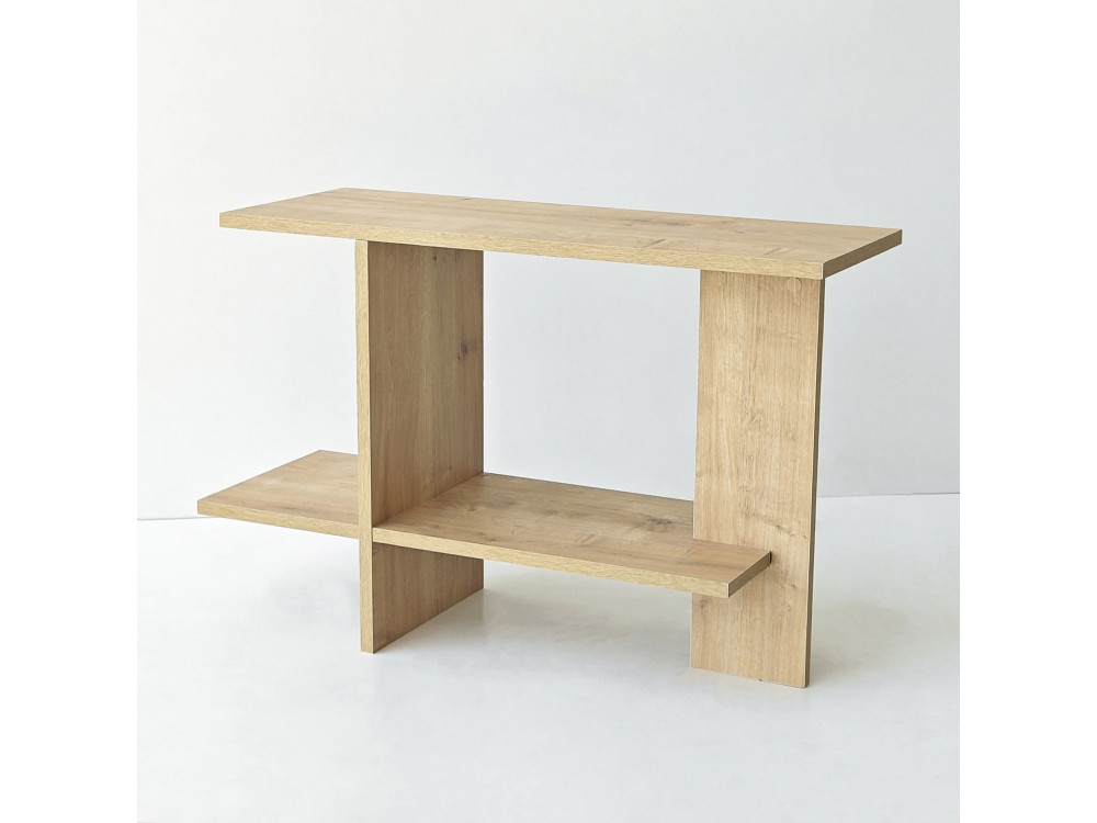 Mesita auxiliar de madera «Essenziale» - 80 x 30 x 55 cm - Roble Saphir