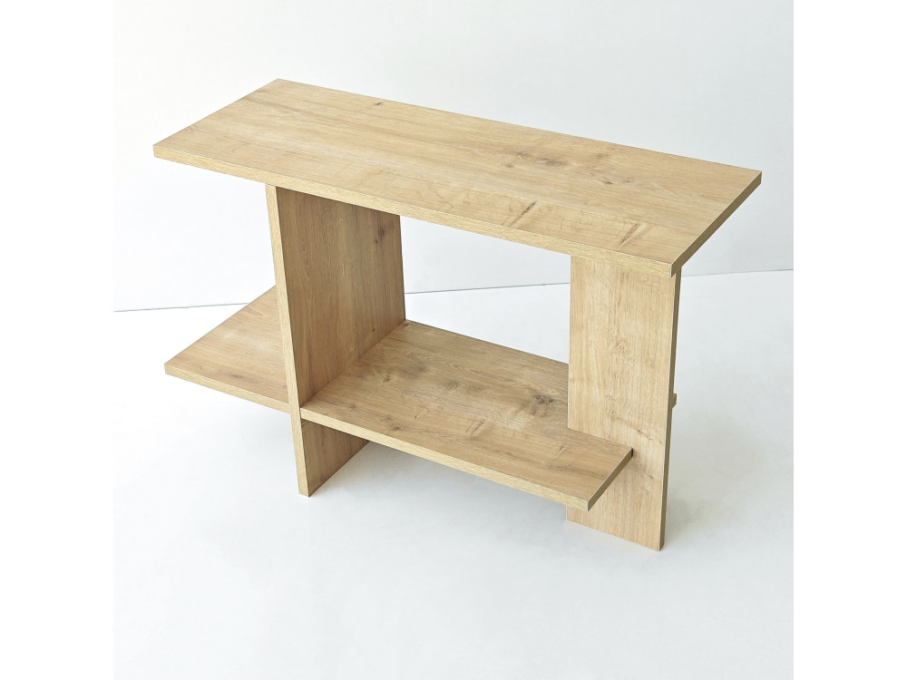 Mesita auxiliar de madera «Essenziale» - 80 x 30 x 55 cm - Roble Saphir