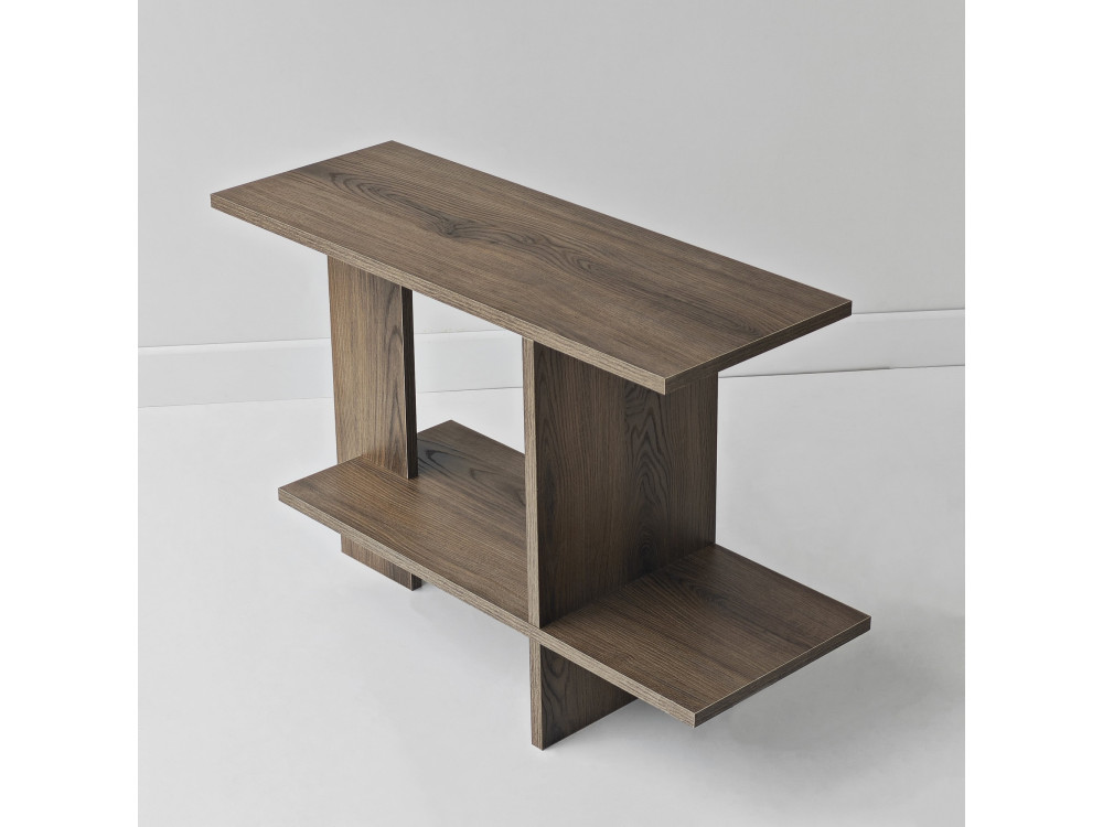 Mesita auxiliar de madera «Essenziale» - 80 x 30 x 55 cm - Marrón