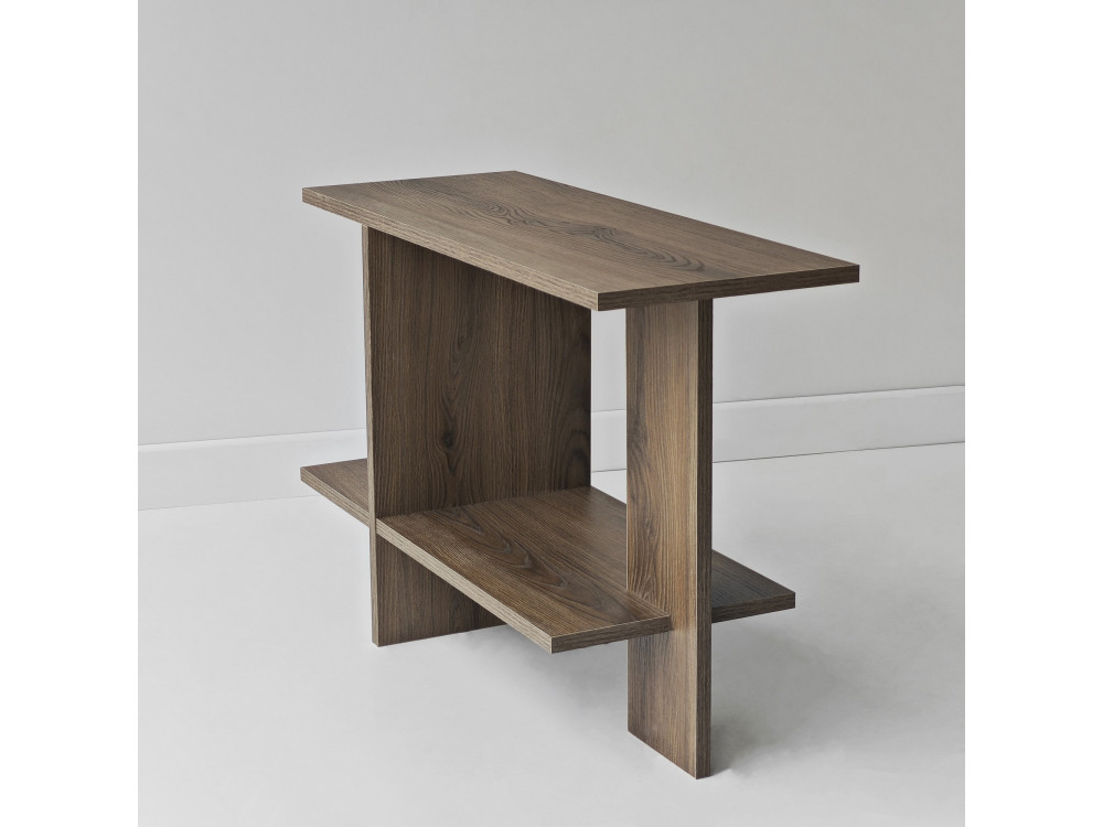 Mesita auxiliar de madera «Essenziale» - 80 x 30 x 55 cm - Marrón