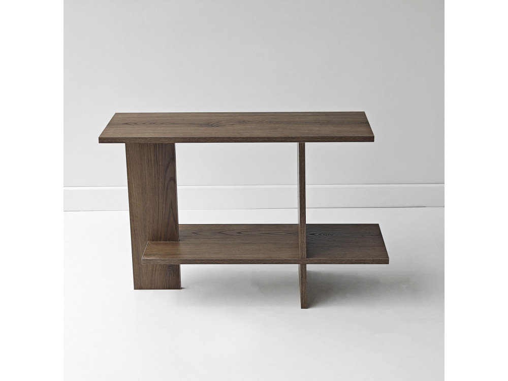 Mesita auxiliar de madera «Essenziale» - 80 x 30 x 55 cm - Marrón