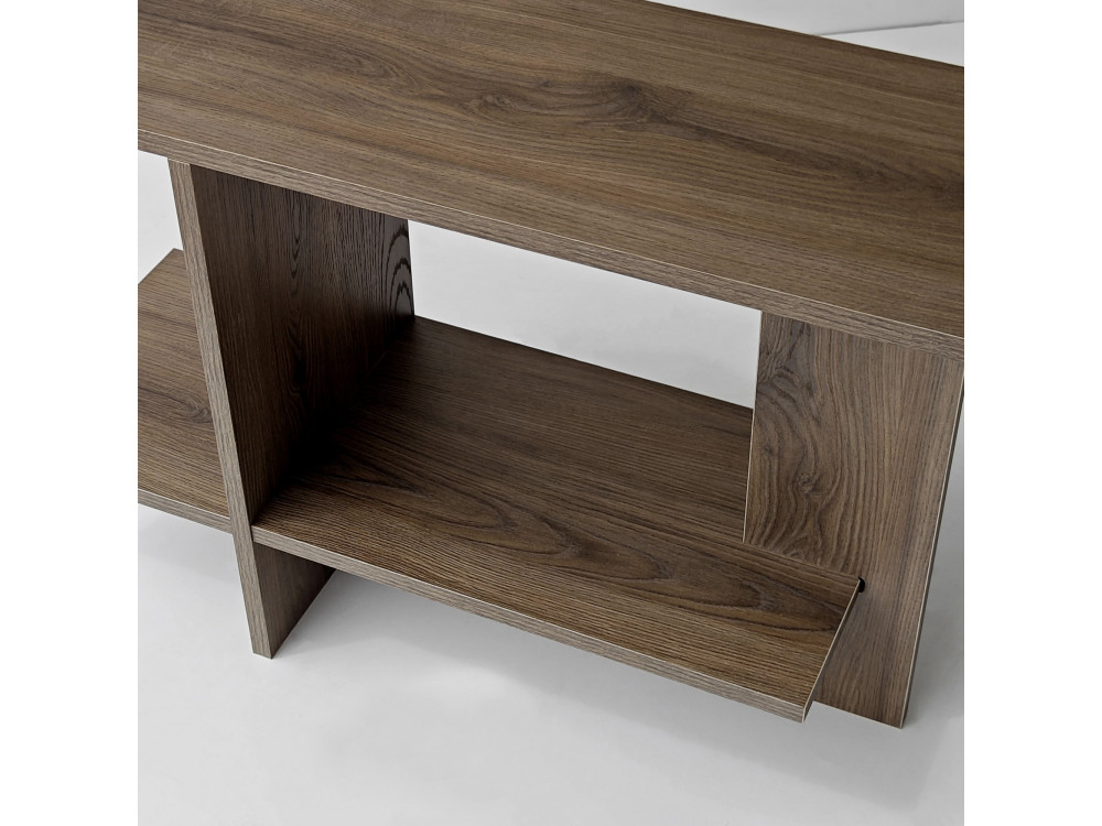 Mesita auxiliar de madera «Essenziale» - 80 x 30 x 55 cm - Marrón