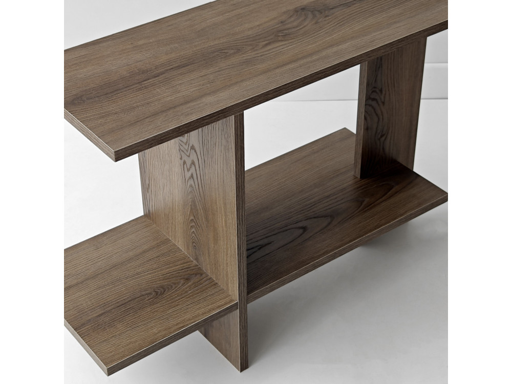 Mesita auxiliar de madera «Essenziale» - 80 x 30 x 55 cm - Marrón
