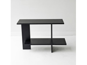 Mesita auxiliar de madera «Essenziale» - 80 x 30 x 55 cm - Negro