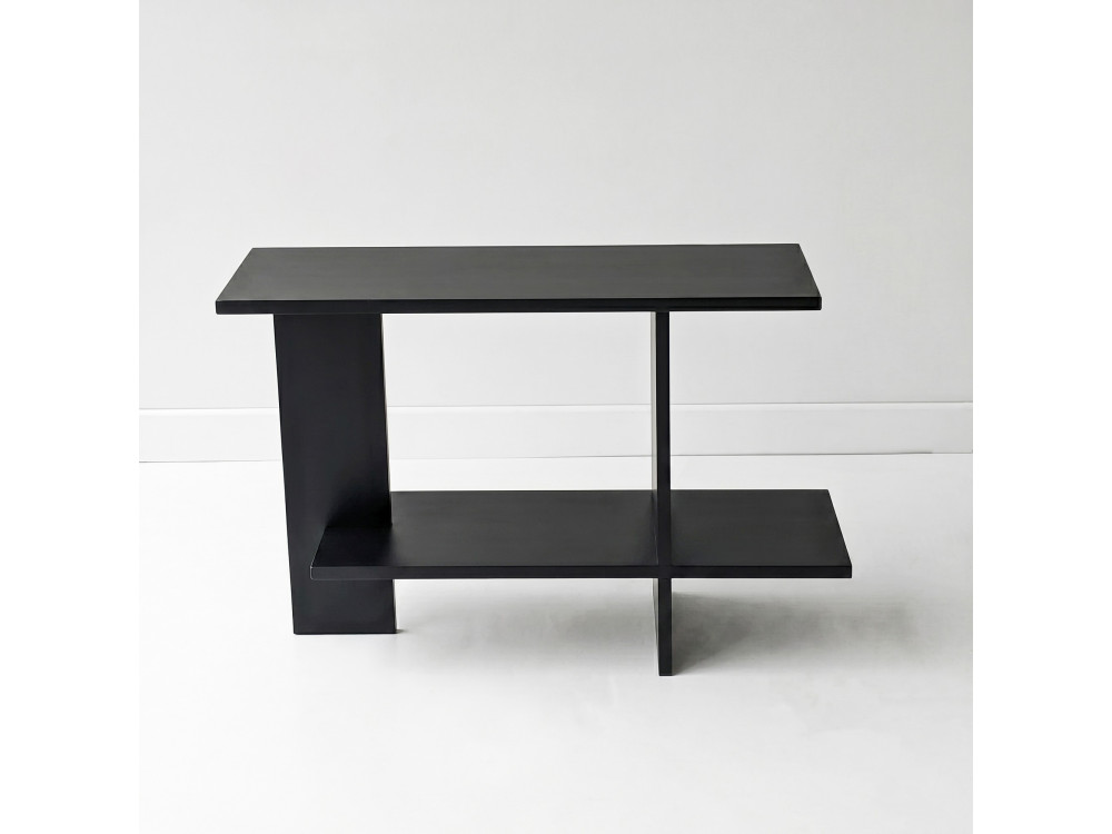 Mesita auxiliar de madera «Essenziale» - 80 x 30 x 55 cm - Negro