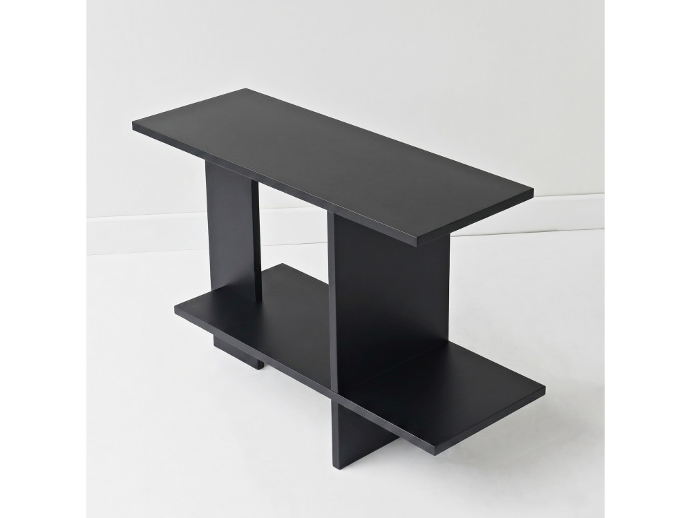 Mesita auxiliar de madera «Essenziale» - 80 x 30 x 55 cm - Negro