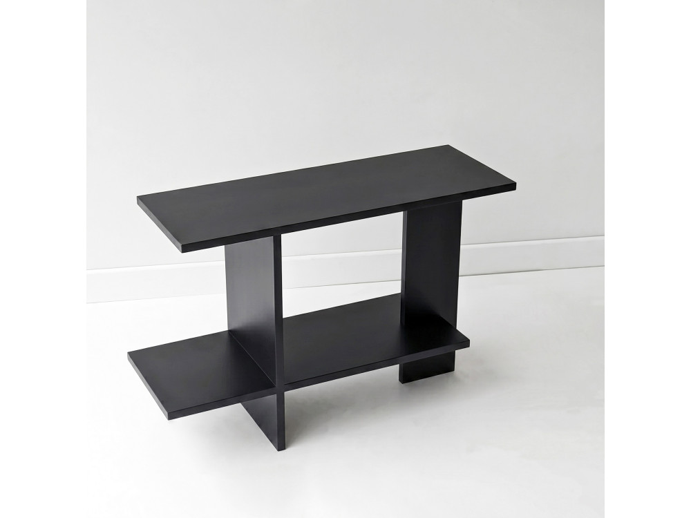 Mesita auxiliar de madera «Essenziale» - 80 x 30 x 55 cm - Negro