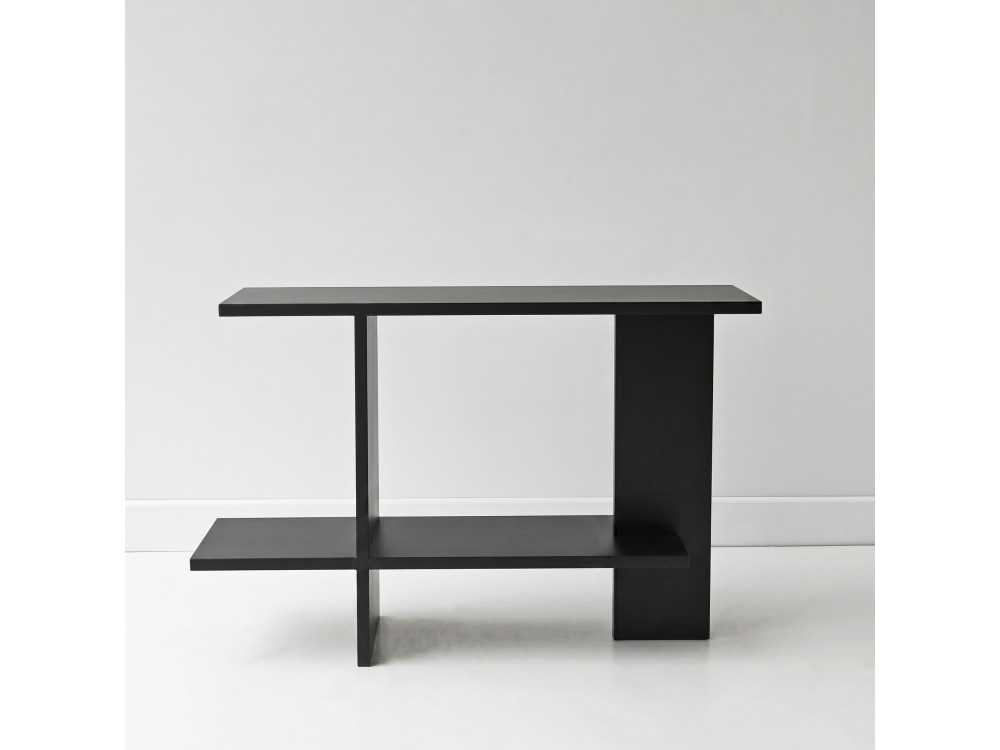 Mesita auxiliar de madera «Essenziale» - 80 x 30 x 55 cm - Negro