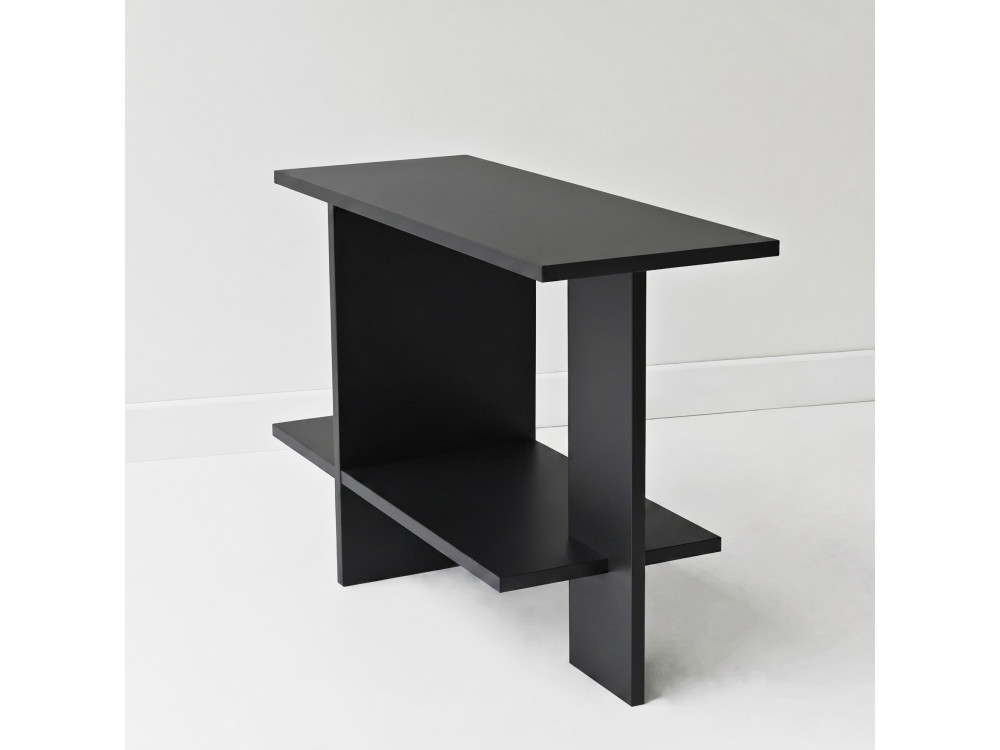 Mesita auxiliar de madera «Essenziale» - 80 x 30 x 55 cm - Negro