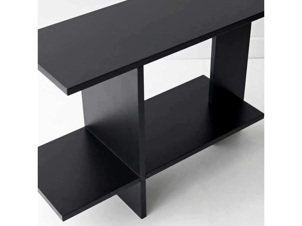 Mesita auxiliar de madera «Essenziale» - 80 x 30 x 55 cm - Negro